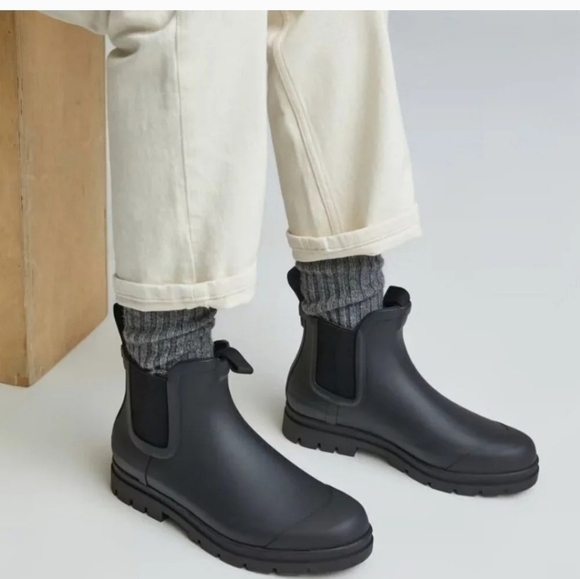 Everlane  The Rain Boot Ankle Rubber Slip On Black Size 8 - Picture 2 of 14